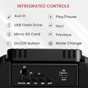 Portronics | Melomix | 20W  | Portable Bluetooth Speaker  | Karaoke Mic | RGB Light Modes | Black
