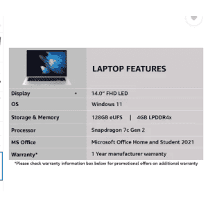Samsung Galaxy Book Go Qualcomm Snapdragon 7c Gen 2 | 4 GB | 128 GB EMMC Storage | Windows 11 Home | Thin and Light Laptop | Silver | NP340XLA-KA1IN