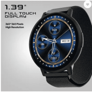 Fire-Boltt Destiny 1.39'' Stainless Steel Luxury Smartwatch | Metal Body | Bluetooth Calling Smartwatch | Black