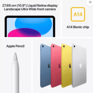 Apple iPad 10th Gen |  64 GB ROM | 27.69 cm (10.9 inch) | Wi-Fi+5G | Yellow | MQ6L3HN/A