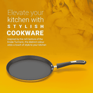 Preethi Dura Collection Non Stick Tawa | Gas & Induction Compatible | Turmeric Yellow