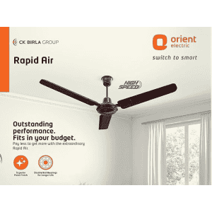Orient Electric Rapid Air High Speed Ceiling Fan | 1200mm | 48 Inch | Brown