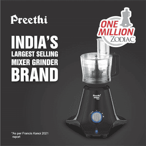 Preethi  | Zodiac | Mg 261 | 750 Watts | | 5 Masterchef Jar | Mixer Grinder | Black