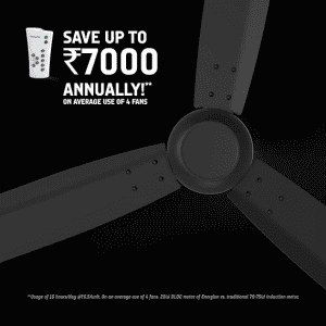 Crompton Energion Groove Ceiling Fan | 1200mm | Anti Dust | Onyx