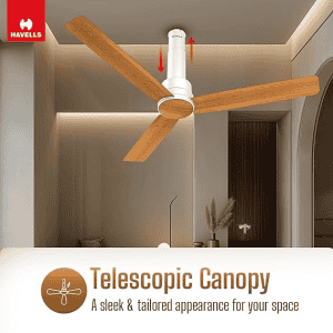 Havells Elio Prime Ceiling Fan | Bldc | Remote Controlled | 5 stars | Pinewood Pearl White