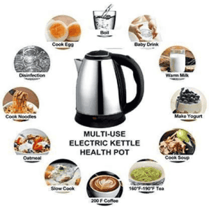 MR. BRAND | Stainless Steel Electric Kettle | Auto Shut Off  | Multipurpose Extra Large Cattle | 1.5 Liter | Black