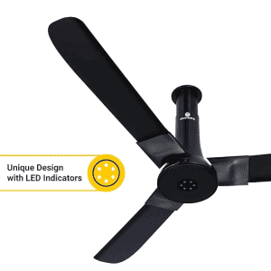 atomberg Studio+BLDC Ceiling Fan | 1200mm | Remote Control | Midnight Black Matt