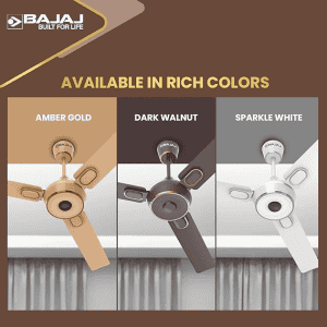 Bajaj  |  ENERGON PRIME BLDC AMBER | 1200Mm |  5 star | Remote Control |  Energyefficient Ceiling Fans  | Gold