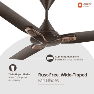 Orient | Electric Jazz Trendz  | Durable Copper Motor | 3 Blade  | 1200 mm | Ceiling Fan  | Metallic Bronze Copper  Orange