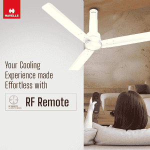 Havells Elio BLDC High Air Ceiling Fan | 1200 mm | Remote Controlled | 5 Star | Bianco