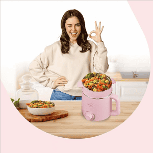 Pigeon | Swift Plus | 1.5L | Stovekraft |  Auto Shut-off |  Double Layered Food Grade Stainless  Inner wall With Glass Lid Multi-Cook Kettle | Pink