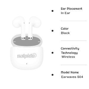 Salpido EARWAVES S04 True Wireless Earphone  | White