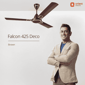 Orient Electric  |  Falcon 425 Deco | 1200 mm |  3 Blade | 1 Star | Ultra High Speed Ceiling Fan | Brown
