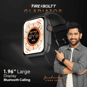 Fire-Boltt Gladiator Smart Watch | 1.96 | Bluetooth Calling | Black