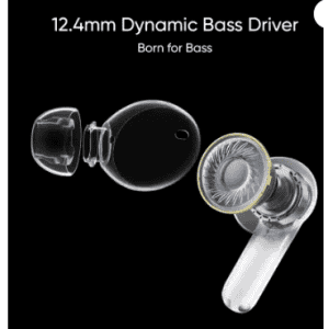 Realme Buds T300 with 12.4mm Driver | 30dB ANC | 360 Spatial Audio and 40 hours Playback Bluetooth Headset | Youth White