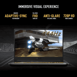 ASUS TUF Gaming Laptop F15 | FX506HF-HN075W |  Intel Core i5-11260H 11th Gen |  FHD 144Hz, 8GB‎DDR4/512GB SSD/4GB NVIDIA RTX 2050/Windows 11 | Black