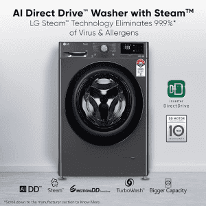 LG | FHP1209Z5M |9 Kg | 5 Star | Wi-Fi |  Fully-Automatic Front Load Washing Machine | Middle Black