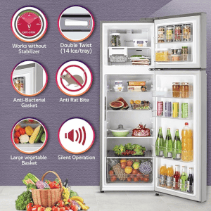 LG Double Door Refrigerator | GL-T312TPZX | 3 Star | Shiny Steel