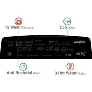 Whirlpool | 9.5 kg |  5 Star |  Fully Automatic Top Load Washing Machine |  GRAPHITE 10YMW  | Grey