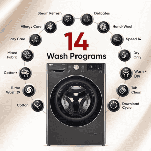 LG |  FHD1107STB | 11 kg Wash | 7 kg Dryer | 5 Star | Fully Automatic Front Load Washer Dryer Combo | Black