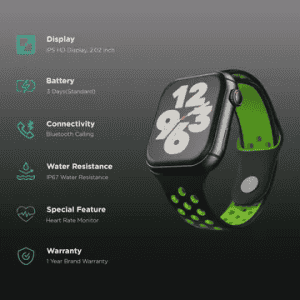 FIRE-BOLTT Dream Wi-Fi+4G SIM Android OS Wristphone | 51.3mm HD Display | In-built GPS | Forest Fringe Strap | Neo green black