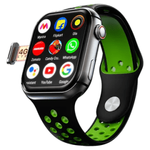 FIRE-BOLTT Dream Wi-Fi+4G SIM Android OS Wristphone | 51.3mm HD Display | In-built GPS | Forest Fringe Strap | Neo green black