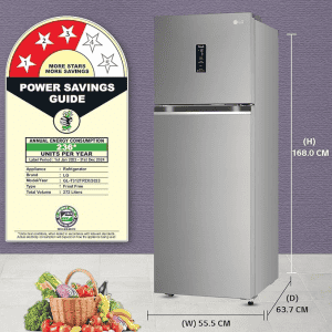 LG Double Door Refrigerator | GL-T312TPZX | 3 Star | Shiny Steel