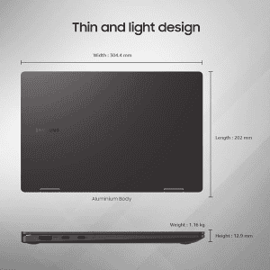 SAMSUNG Galaxy Book2 360 | NP730QED-KA1IN | Ci7 | 16GB | 512GB SSD  | WIN 11+MSO |  Graphite | NP730QED-KA1IN