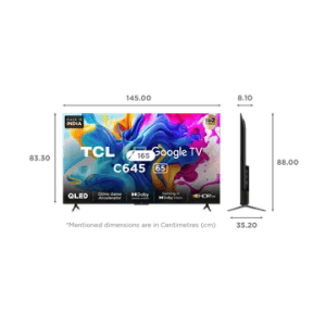 TCL 65C645 | 65 inch  QLED 4K Ultra HD Google TV with Dolby Audio & Dolby Vision