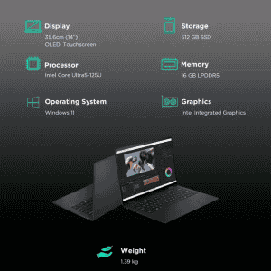 HP ENVY Thin and Light Laptop | 14-fc0078TU | 16 GB | 512 GB SSD | Windows 11 Home | Intel Core Ultra 5 125U  |  Atmospheric Blue