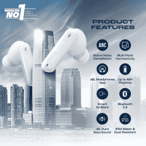 JBL TUNE BEAM TWS EAR PHONE | JBLTBEAMWHT | WHITE