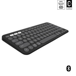 Logitech Pebble Keys 2 Wireless Keyboard | Customisable Shortcuts | Graphite | ‎K380