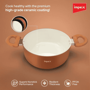 Impex Non Stick Ceramic Biryani Pot | 10 L | PEARL 3213