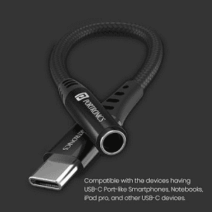 Portronics | iKonnect C II |  Type C |   3.5mm |  Auxiliary Connector Compatible|  Audio Jack