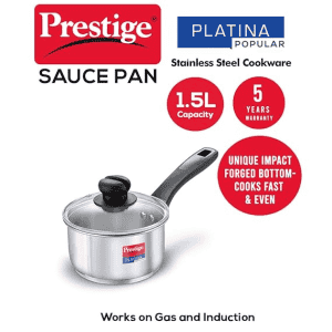Prestige |  160 mm | SS Platina Popular Sauce Pan | Silver