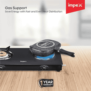 Impex |  RUBY-2824 |  28 cm | Die-Cast Nonstick Aluminium Double Grill Pan | Brown