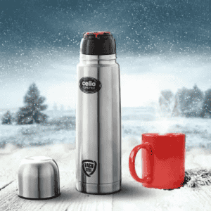 cello | 350 ml | flip | style | Flask | Silver | Steel