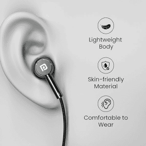 Portronics Conch Tune C in Ear Type C Wired Earphones with Mic | Grey