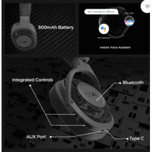boAt Rockerz 550 with 50mm Drivers Bluetooth Headset | 20 HRS Playback & Physical Noise Isolation | Black
