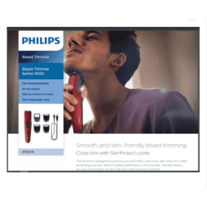 PHILIPS Trimmer | 60 min Runtime | 4 Length Settings | Maroon | BT1235/18