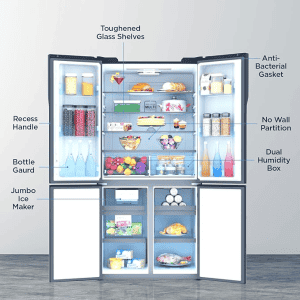 Haier Refrigerator | HRB-738BG | Side-by-Side  | 712 L | Black Glass