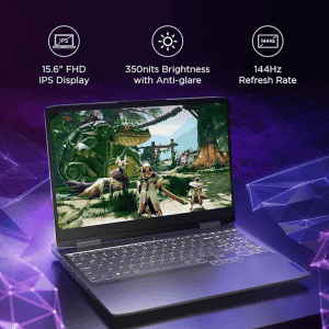 Lenovo Gaming Laptop | 82XT004JIN | LOQ AI Powered AMD Ryzen 7 7840HS | 15.6" |16GB | 512GB SSD | Win 11 | NVIDIA RTX 4050 | 6GB | Storm Grey