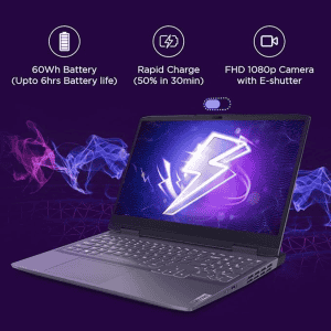 Lenovo Gaming Laptop | 82XT004JIN | LOQ AI Powered AMD Ryzen 7 7840HS | 15.6" |16GB | 512GB SSD | Win 11 | NVIDIA RTX 4050 | 6GB | Storm Grey