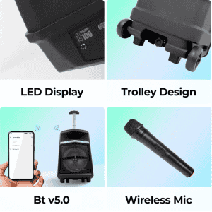 ZEBRONICS Zeb-Thump 100 Wireless Bluetooth Trolley Speaker | 28 Watt