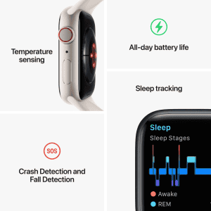 Apple Watch Series 8 | 45 mm | Silver Stainless Steel Case with Silver Milanese Loop (GPS + Cellular)