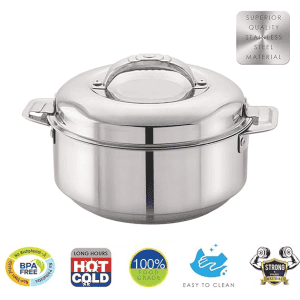 Cello | Maxima |  2300ml | Stainless Steel | Double Walled Casserole | Silver