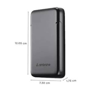 ambrane AeroSync PB 10 10000 mAh 15W Fast Charging Power Bank | Black