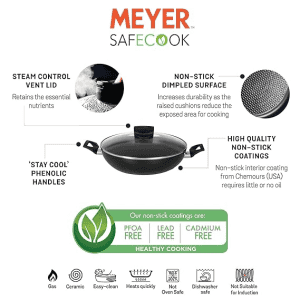 Meyer | 26cm Safecook | Non-Stick Covered Kada | Black