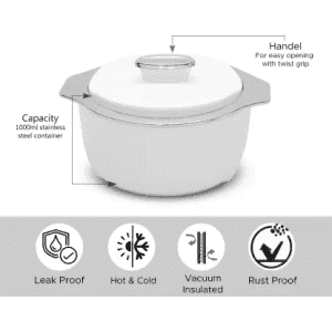 JAYPEE | DINE | 1500 m | Inner Stainless Steel Insulated Food Serving Cassserole   (1500 ml)