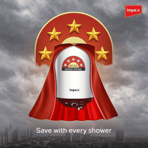 Impex Hyro Storage Water Heater | 6 L | Red & White